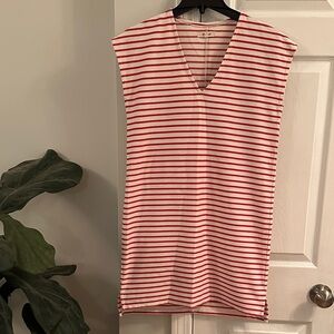 Madewell Vacances Red and White Shift Striped Dress XS
